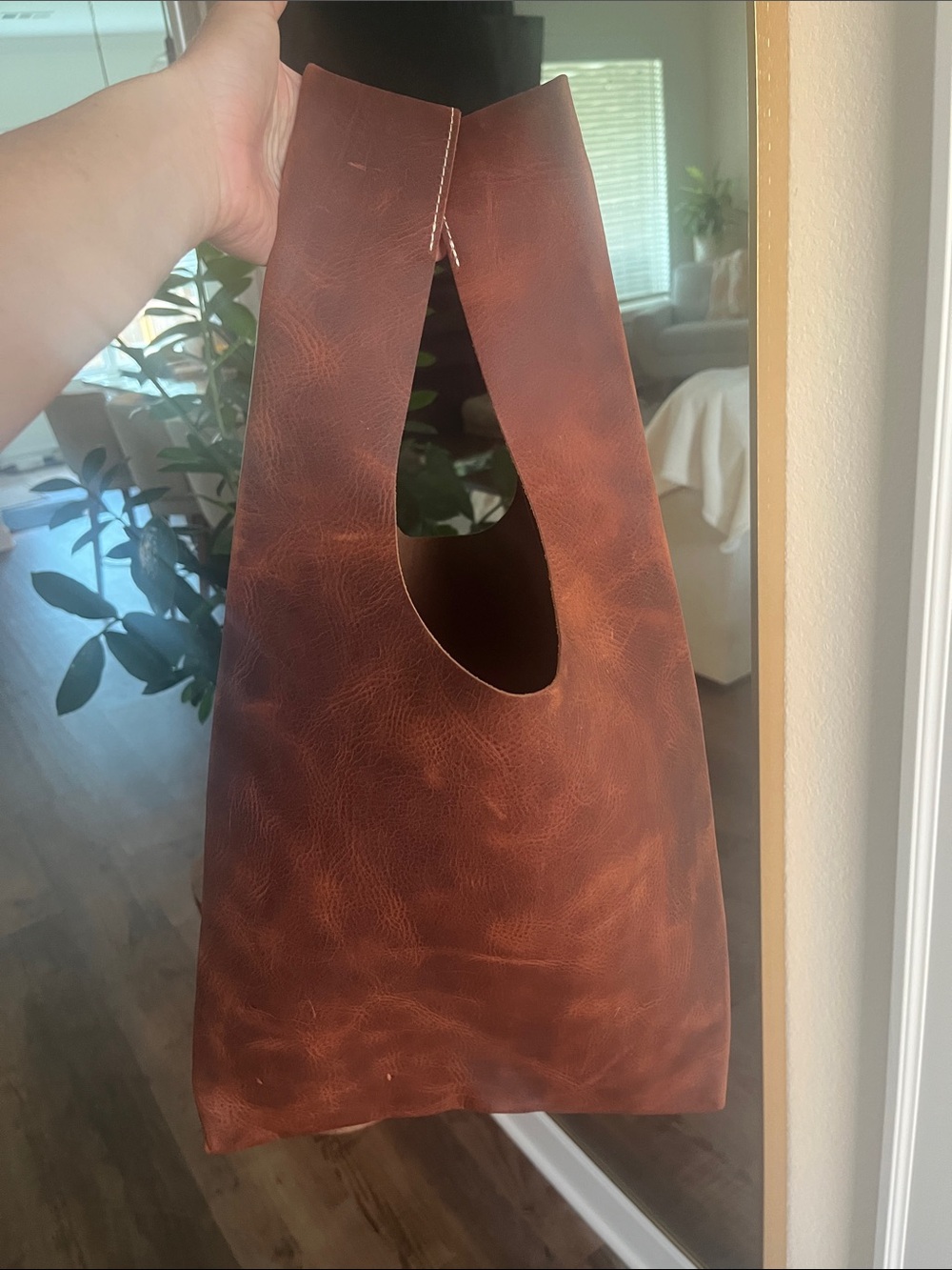 Atelier Pegai Leather Grocery tote bag- Tanner Leatherstein brown leather